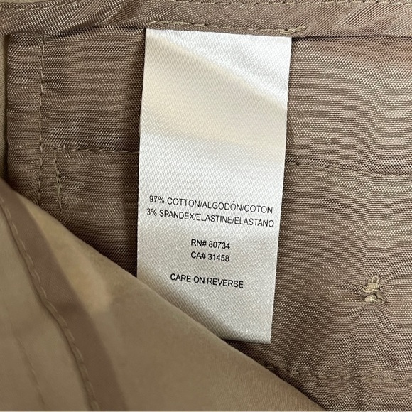 BCBGMAXAZRIA Wide Leg Crop Stitched Sides Chino Pant. Tan Size 4 #1342 NWOT - Picture 10 of 10
